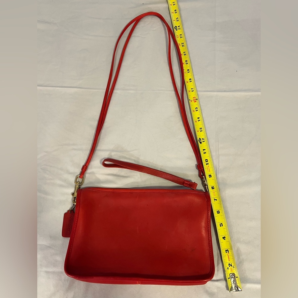 Coach Vintage 4106 Red Leather Women's Bag/Clutch, detachable straps - Picture 2 of 10